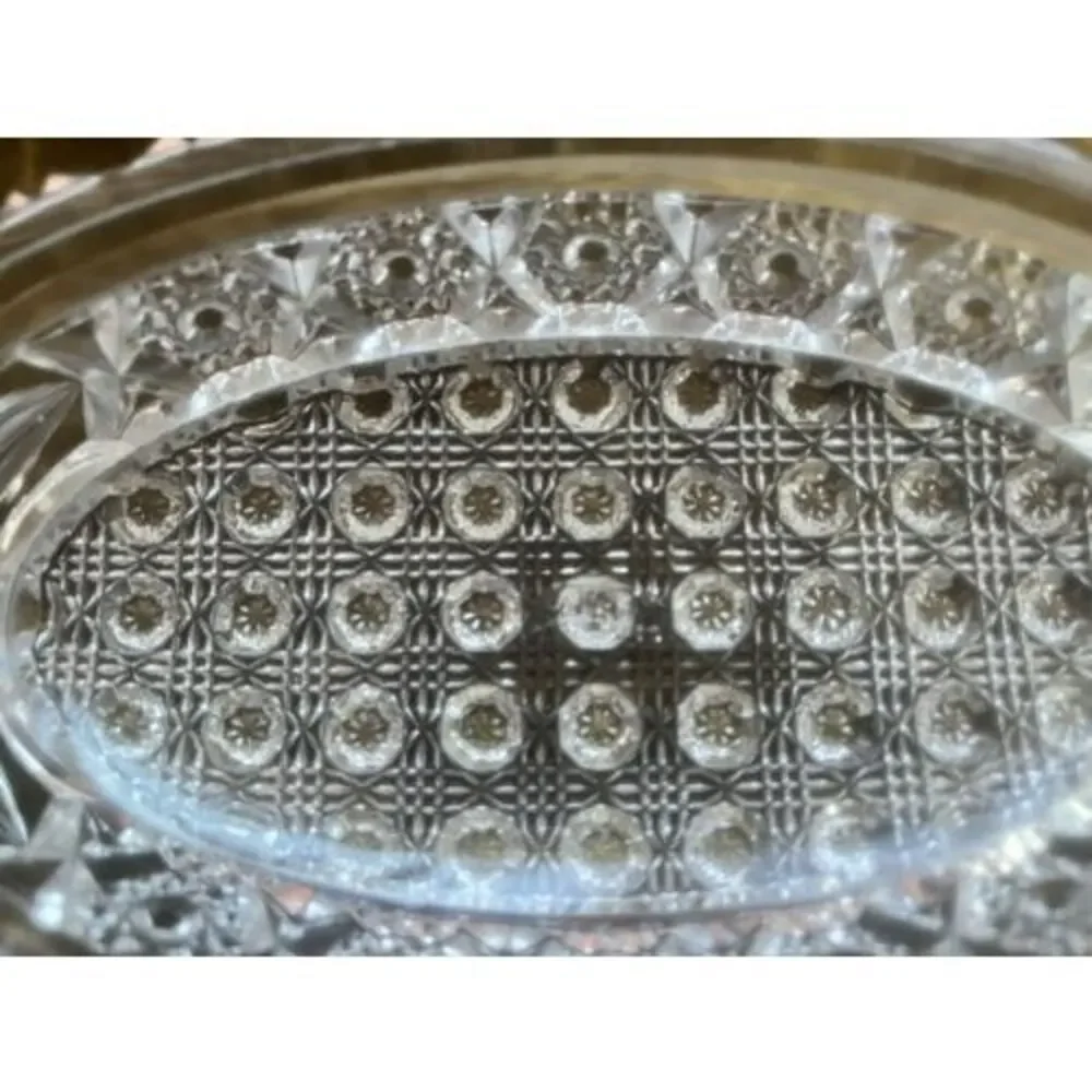 Imperial Glass NuCut Line #495 Crystal Two Handled Nut Dish (7568) Read